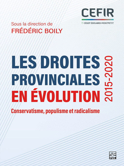 Title details for Les droites provinciales en évolution (2015-2020) by Collectif - Available